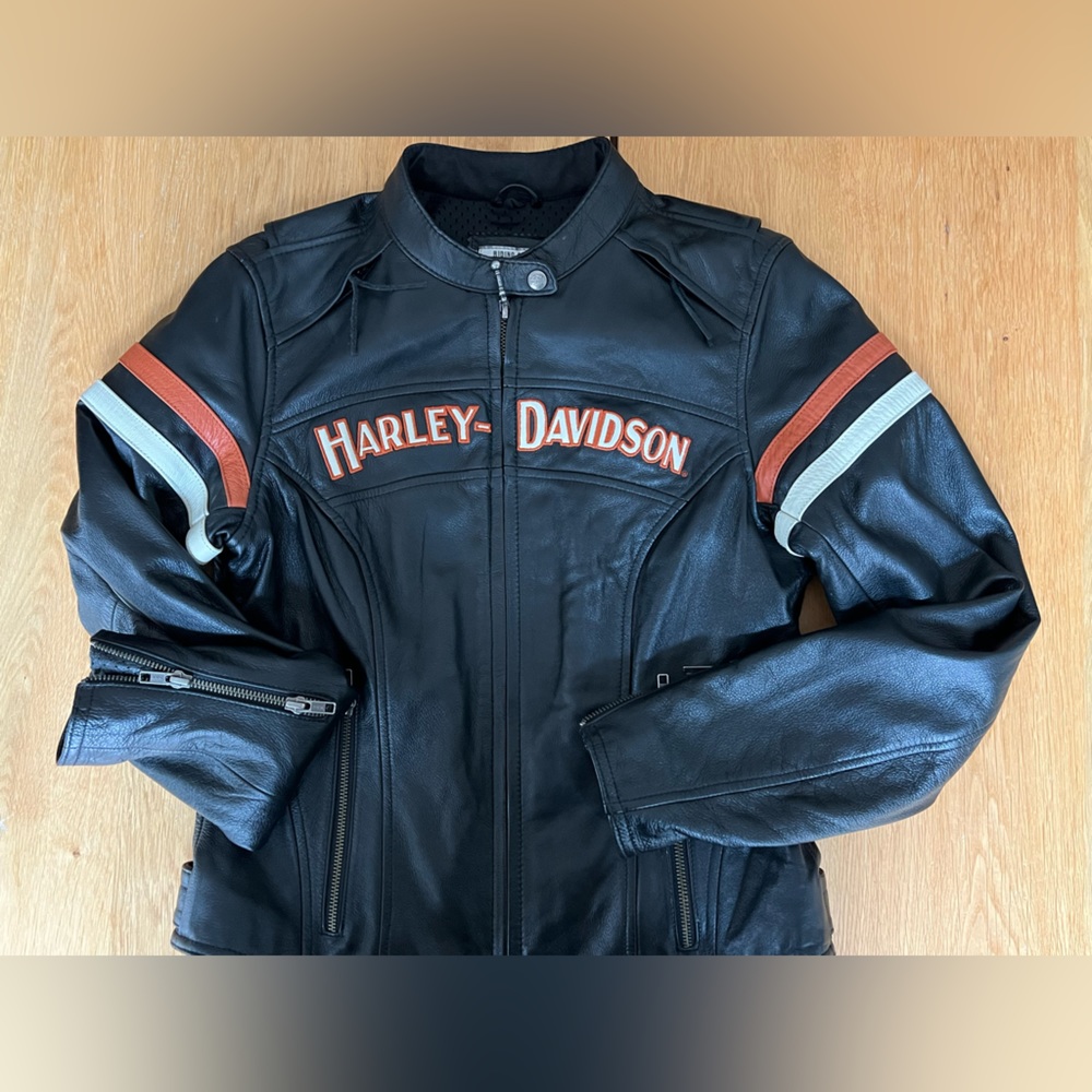 Womens Harley Davison leather riding jacket